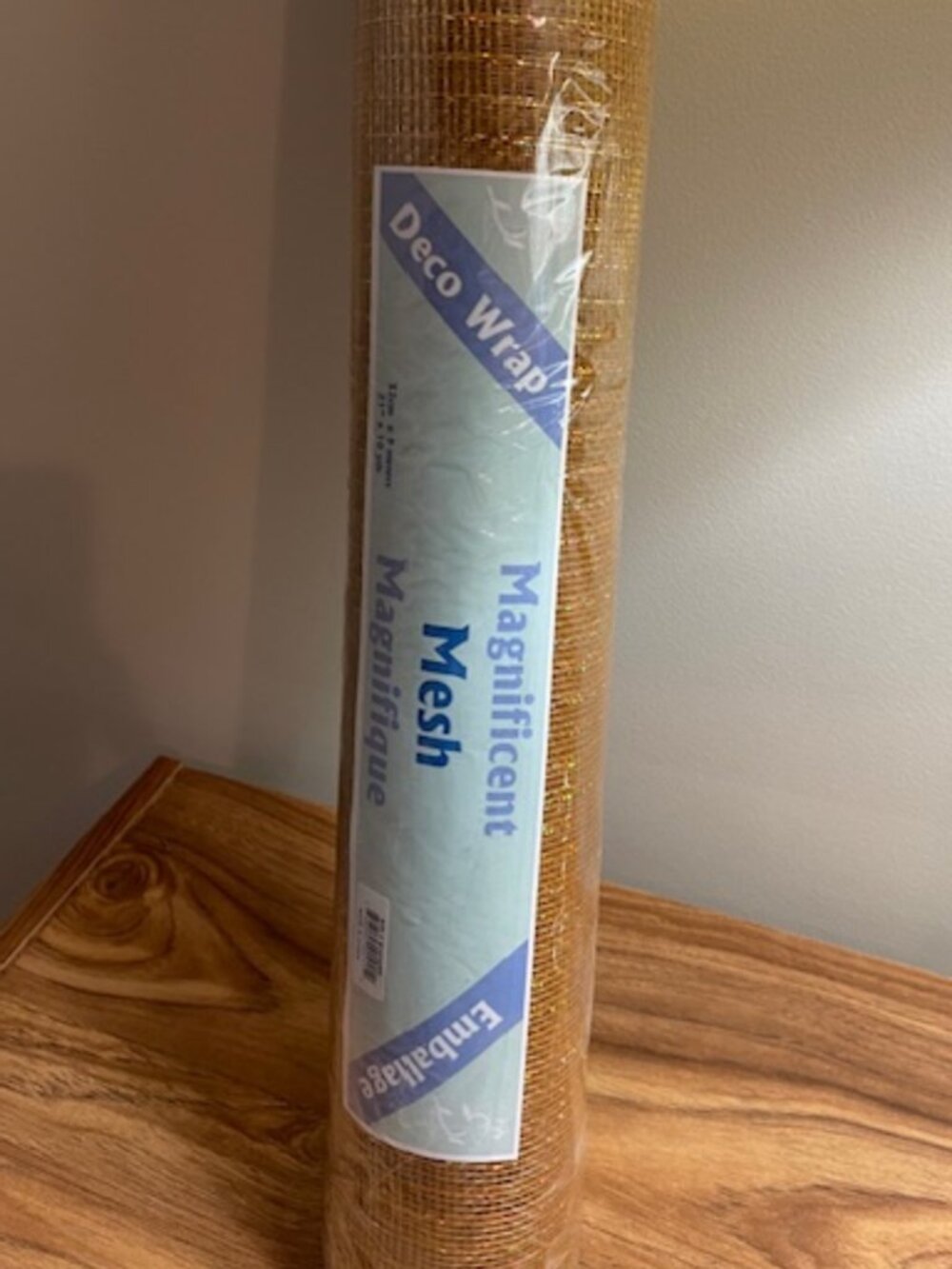 Mesh Ribbon 21 Inch X 10 Yards(30 Feet) Gold Foil NWT - Sealed